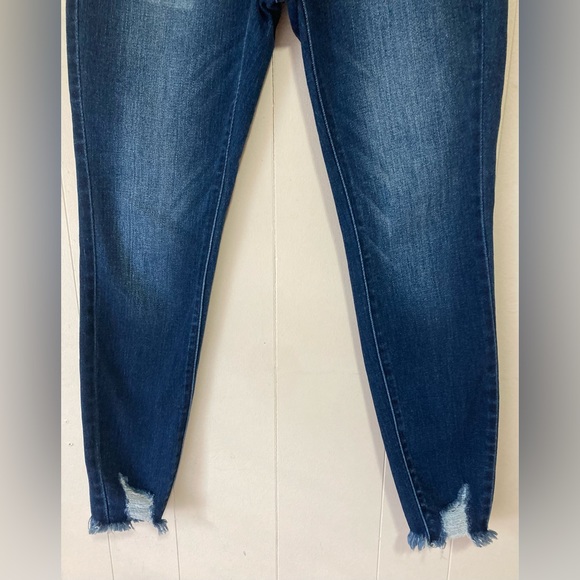 KanCan Dark Wash Stretch Distressed High Rise Skinny Jeans 27 - Picture 5 of 11